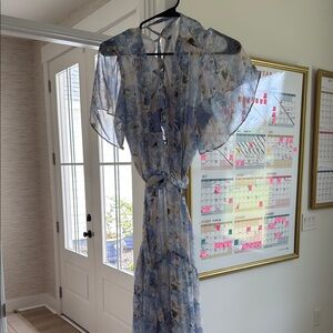 Aakaa Blue and White Floral Dress